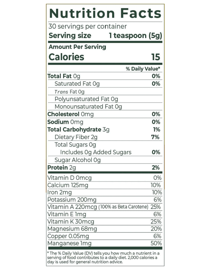 ora pro nobis nutritional facts